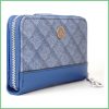 Női pénztárca négyzetes mintával, műbőr, kék taskatar-hu b